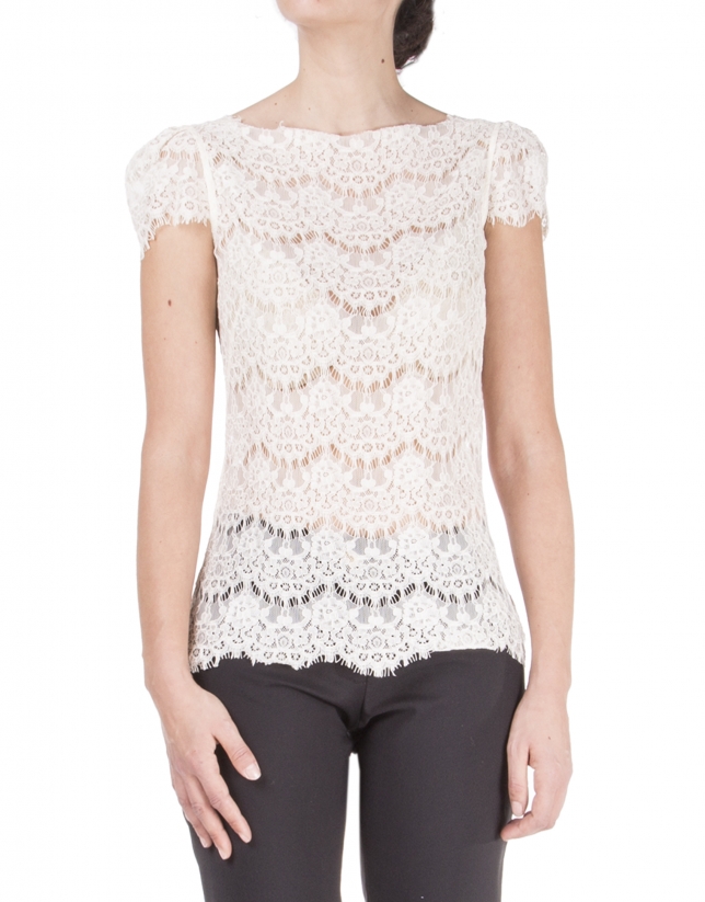 Off white lace top
