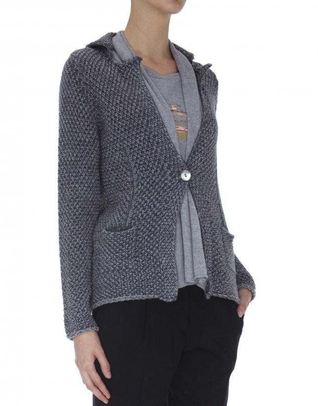 Gray knit blazer