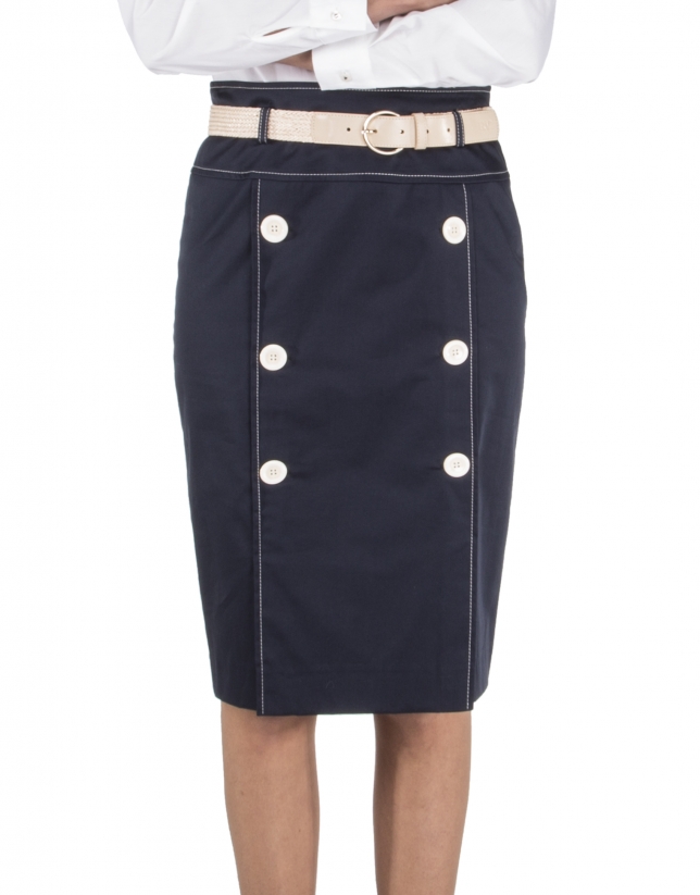 Straight buttoned skirt - Skirts 
