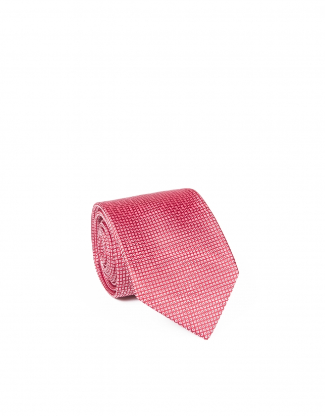 Red microprint tie