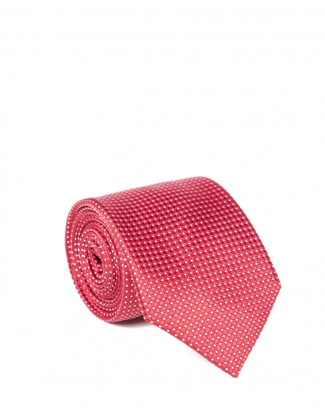 Microprint tie red
