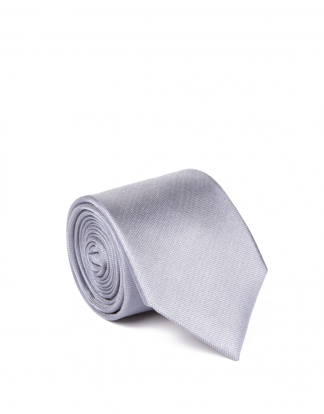 Light gray microprint tie 