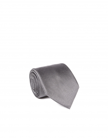 Dark gray microprint tie