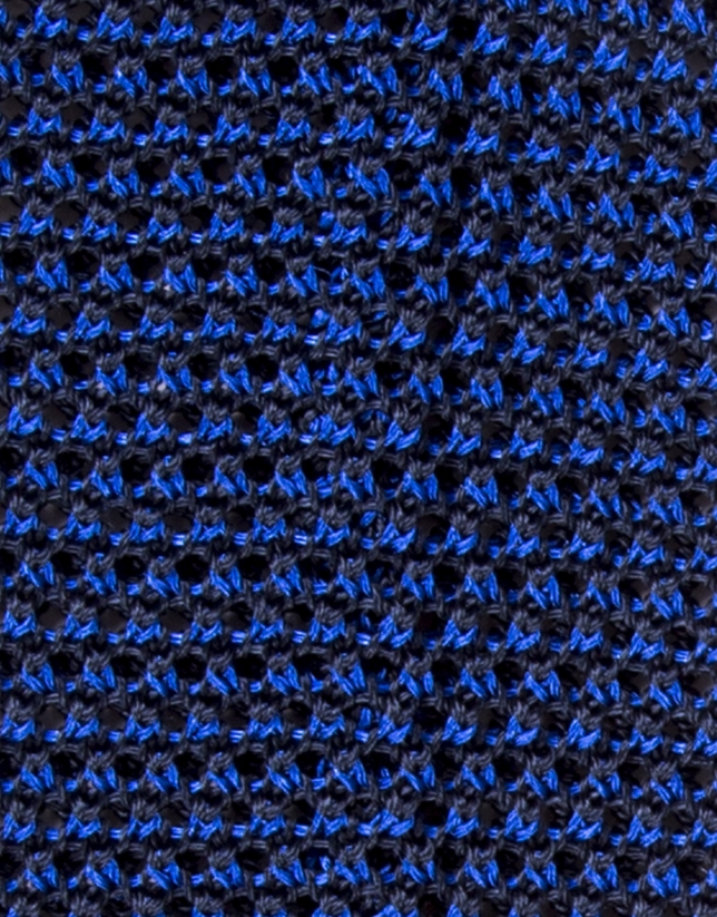 Blue knit tie