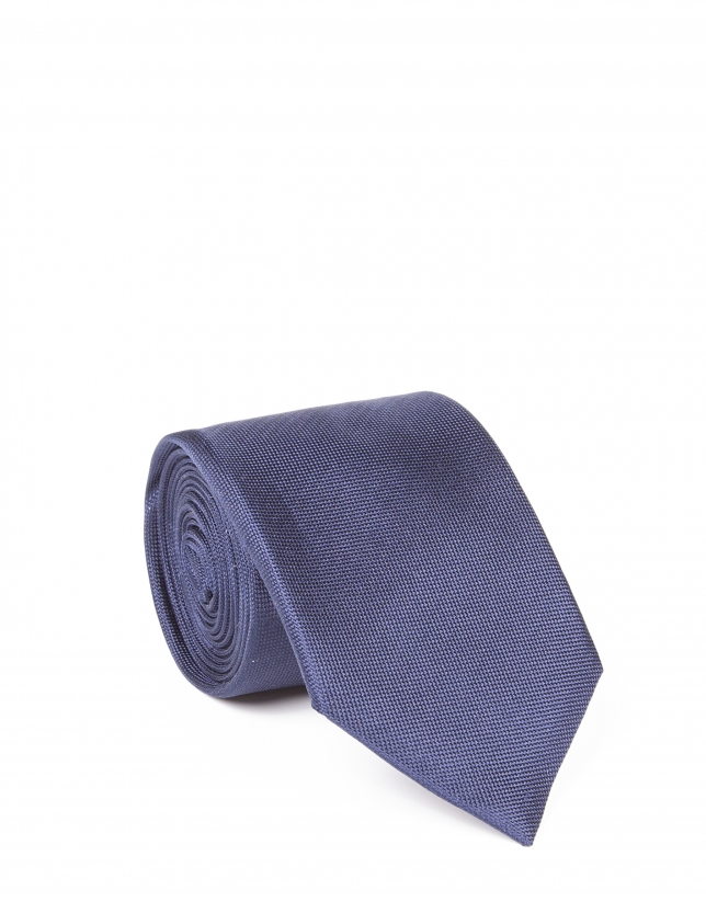 Plain navy blue tie