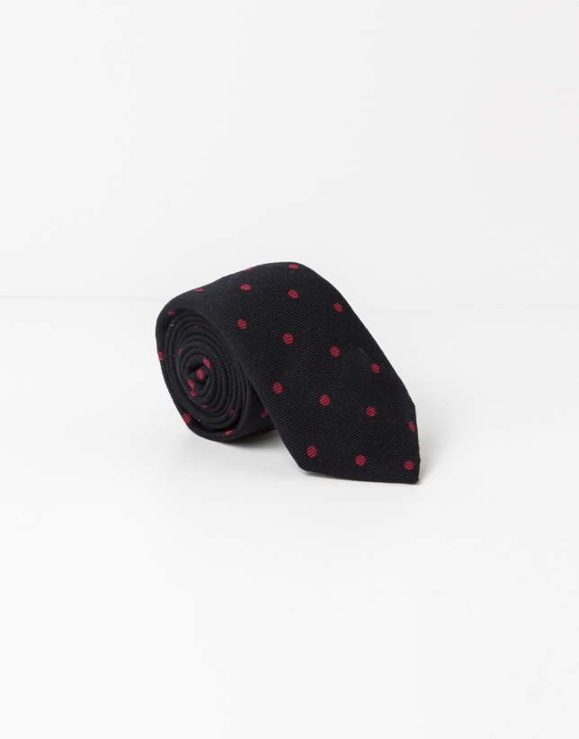 Black tie with grey dots