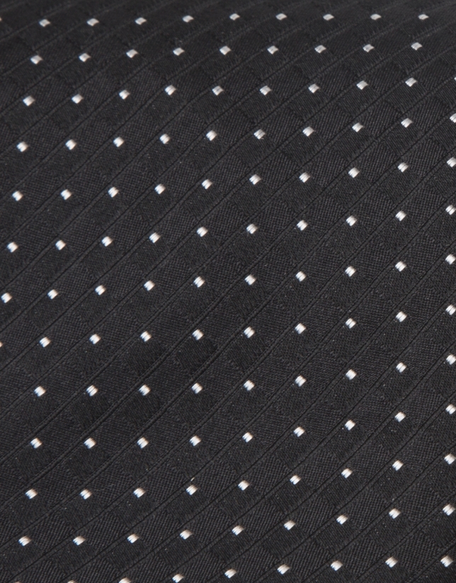 Black tie with beige dots