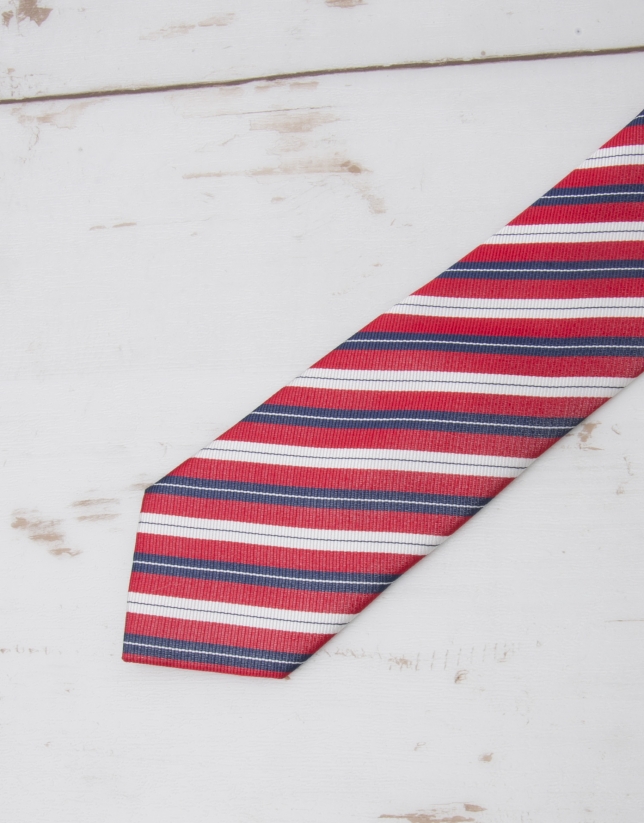 Corbata rayas rojo/marino