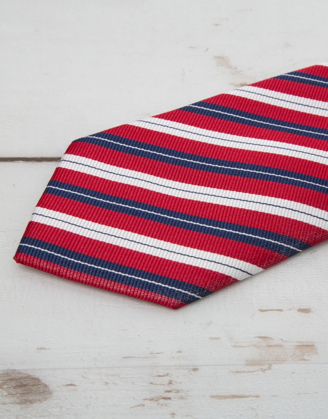Corbata rayas rojo/marino
