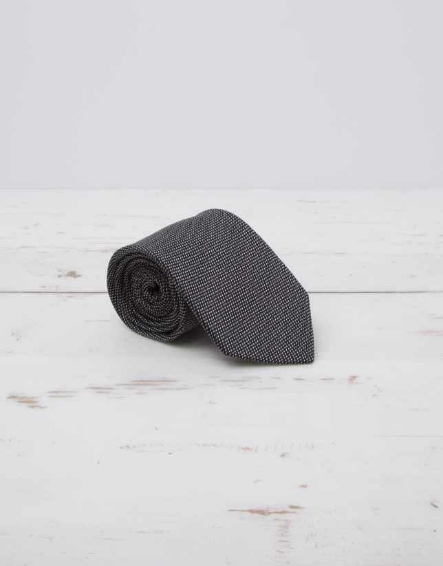 Black structured tie