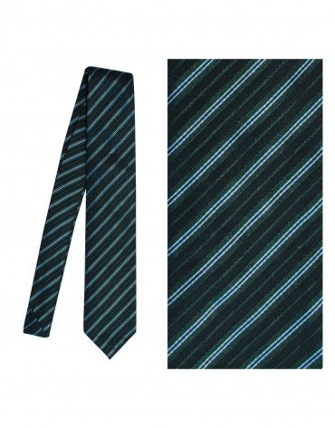 Green striped silk tie