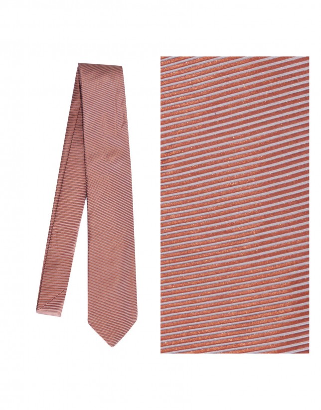 Orange silk tie.