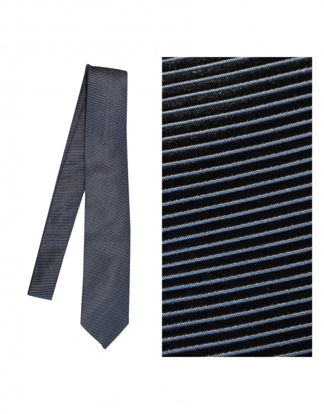 Charcoal grey silk tie
