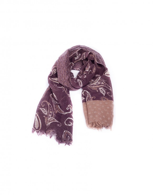 Purple print scarf