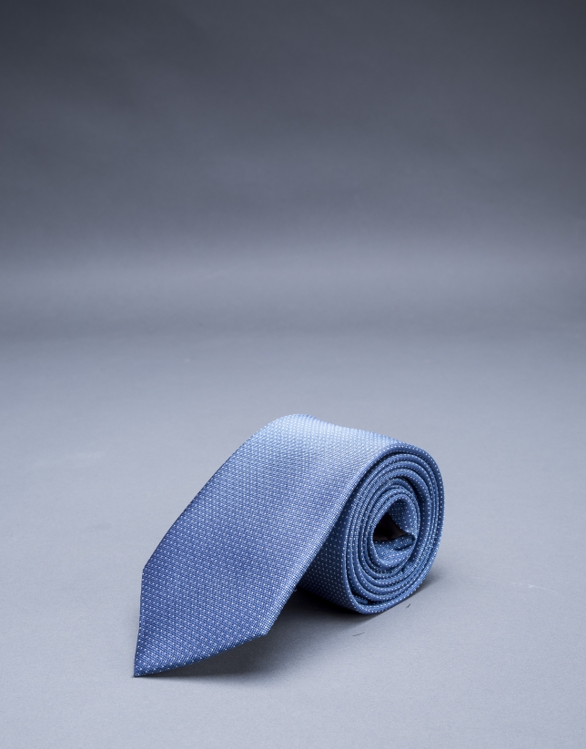 Corbata multipuntos plata azul
