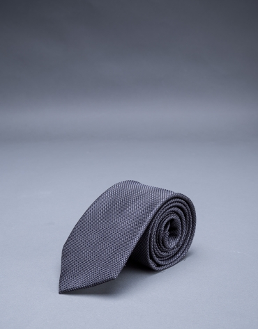 Gray micro-print tie 