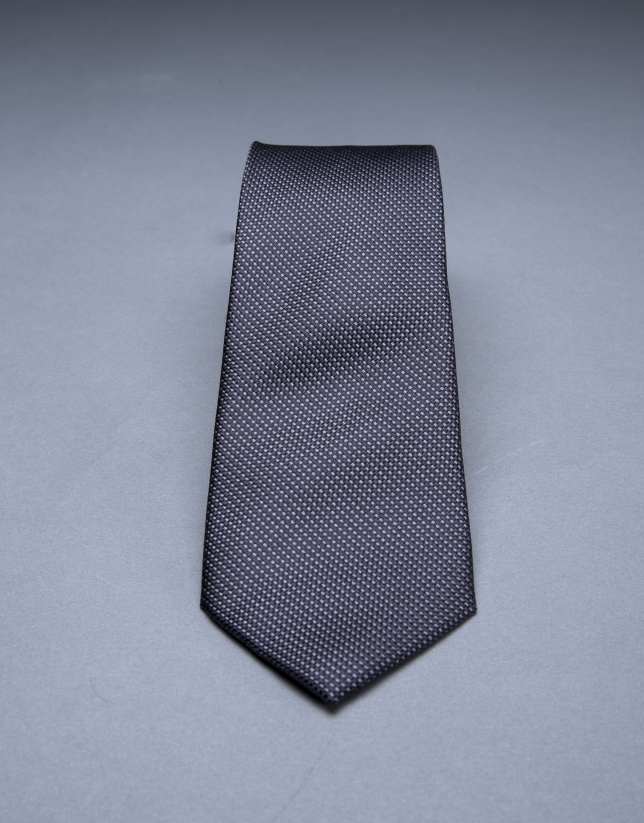 Gray micro-print tie 