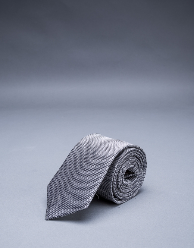 Black - white micro-print tie 