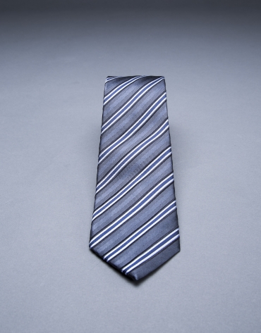 Blue - gray striped tie 