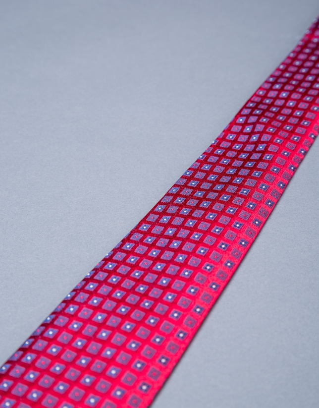 Red - blue motif tie 