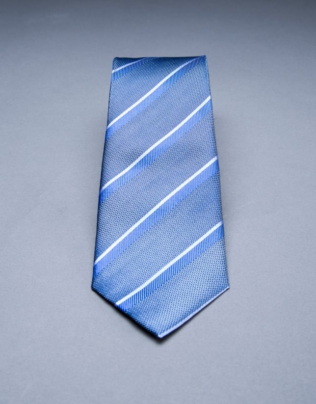 Gray - blue striped tie 