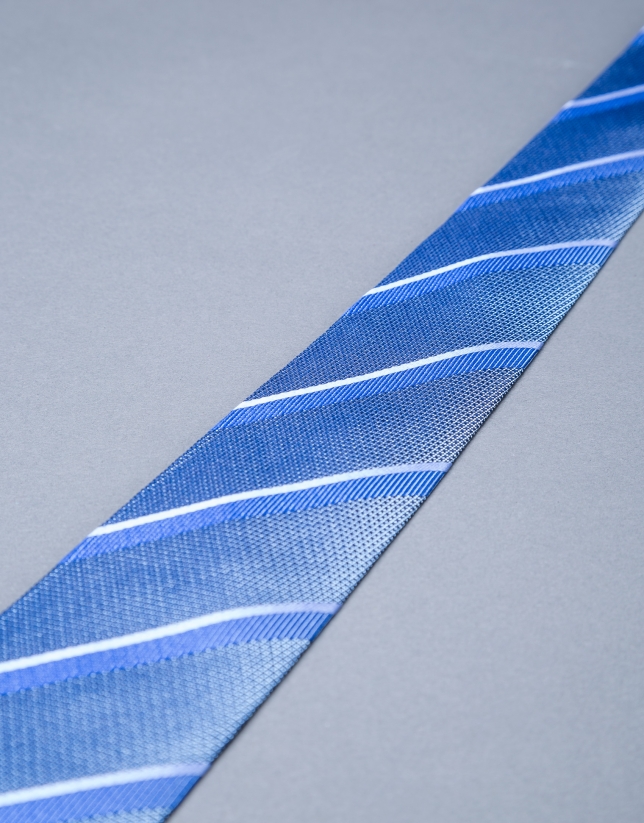 Corbata multirayas gris azul