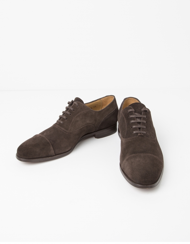 Brown split leather shoes