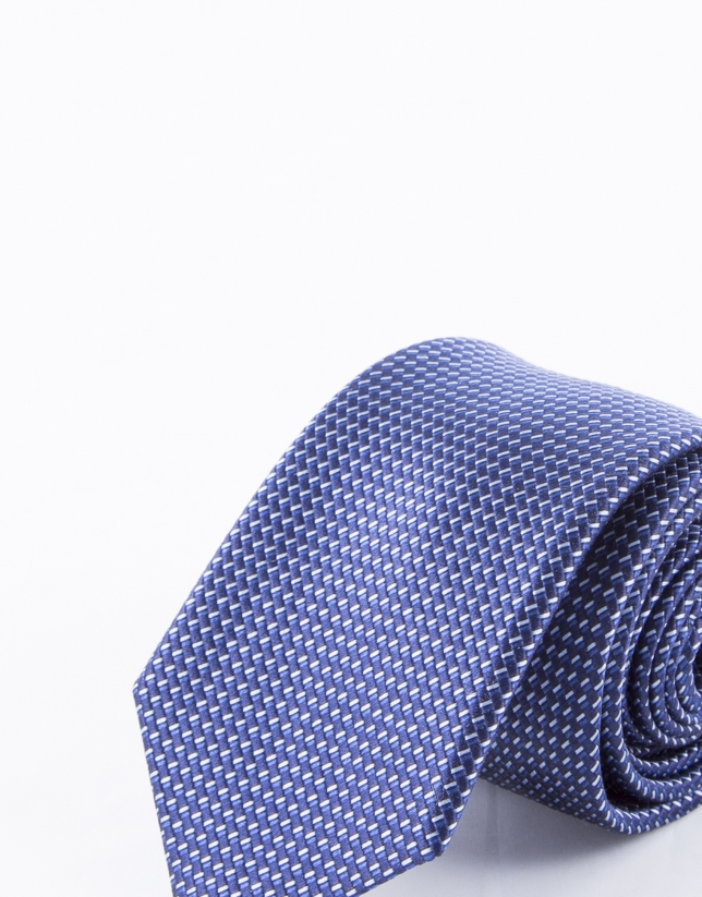 Blue tie with motifs