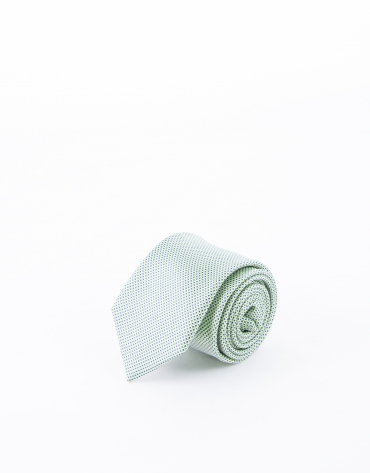 Green and blue microprint tie