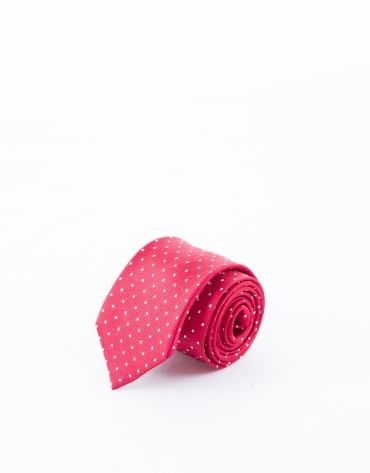 Red tie with white dots