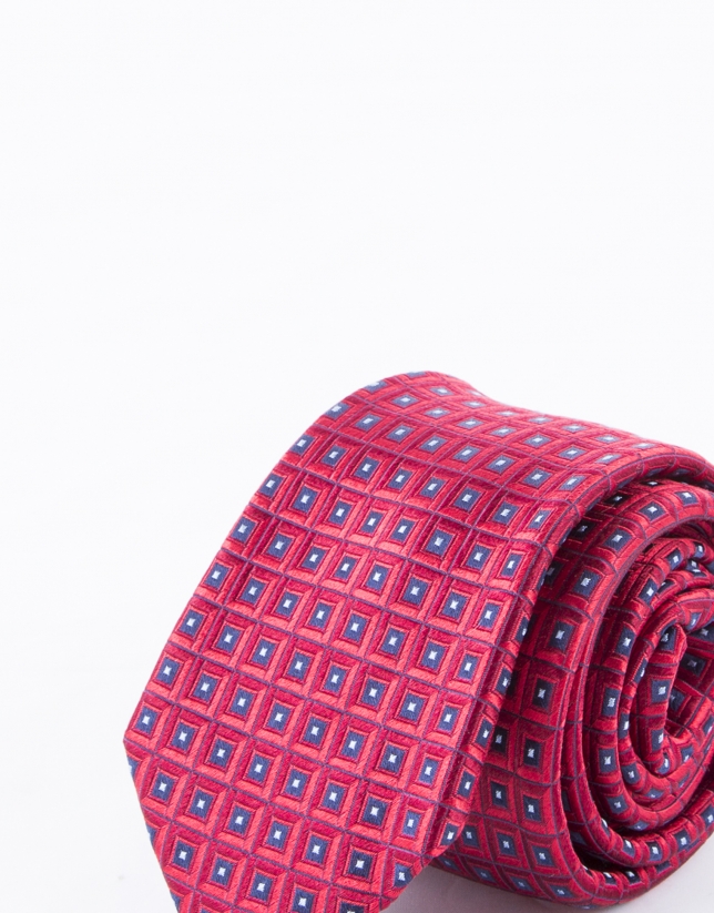 Corbata motivos rojos y azules