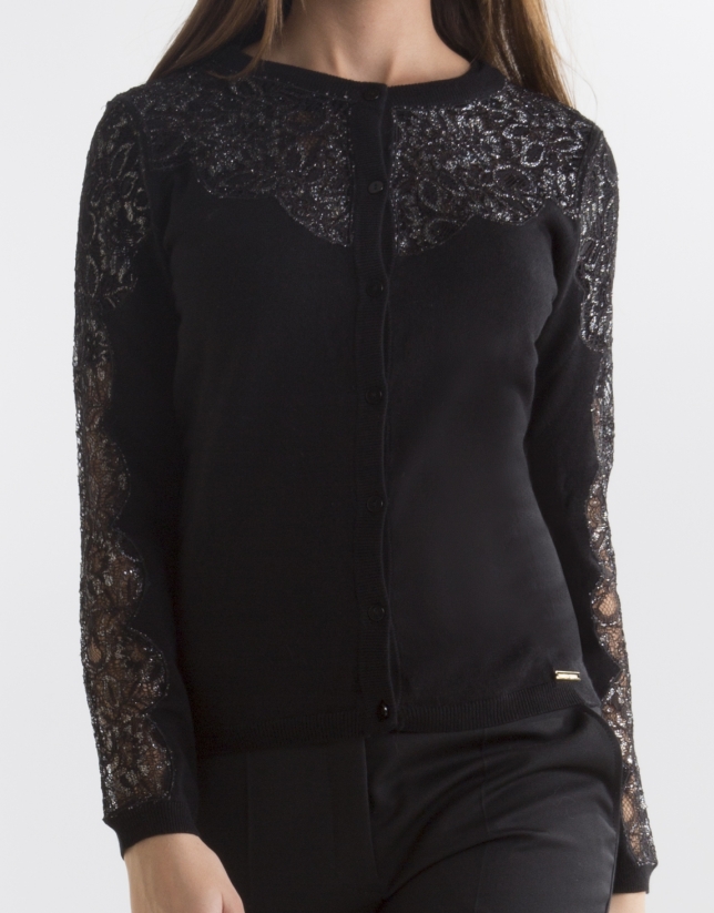 Black jacket with lace