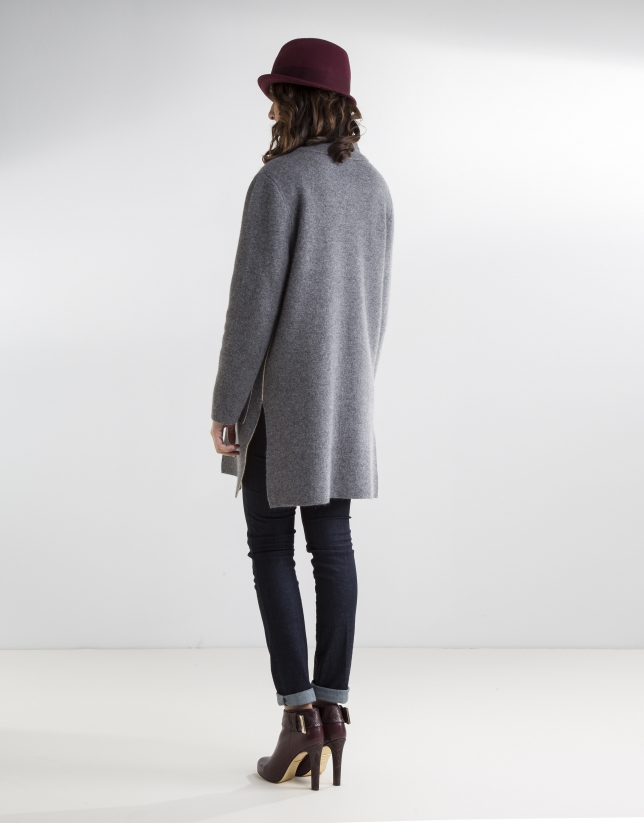 Gray knit coat