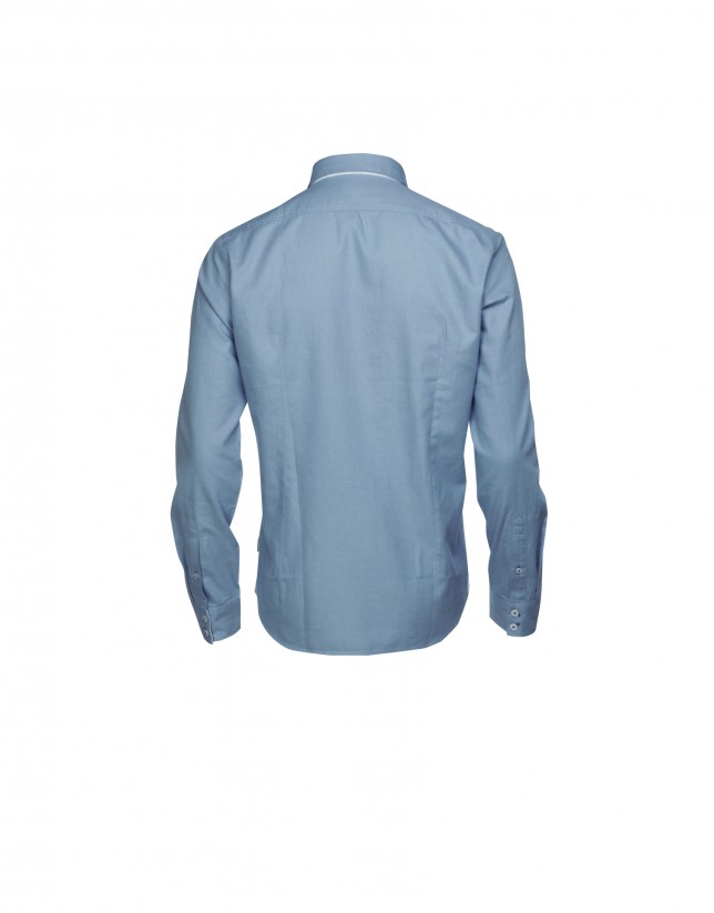 Camisa sport melange azul