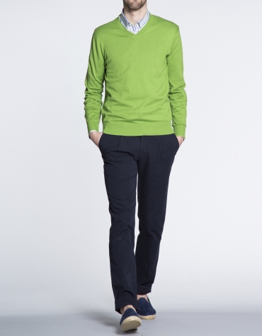 Basic green knit sweater 