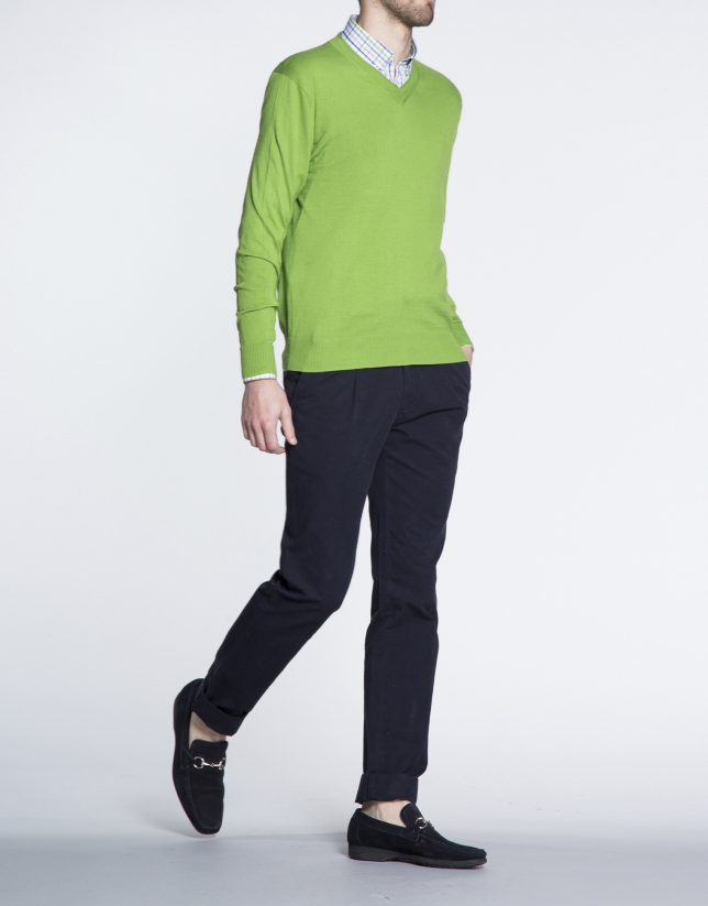 Basic green knit sweater 