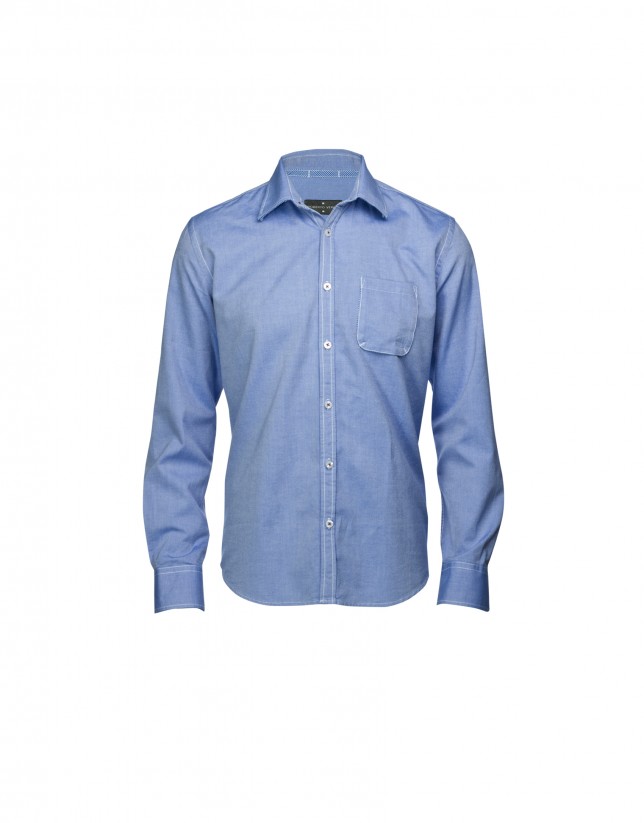 Camisa sport Oxford azul