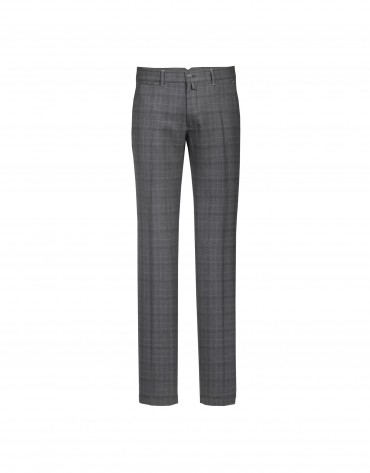 Grey Prince of  Wales pattern semi-formal trousers