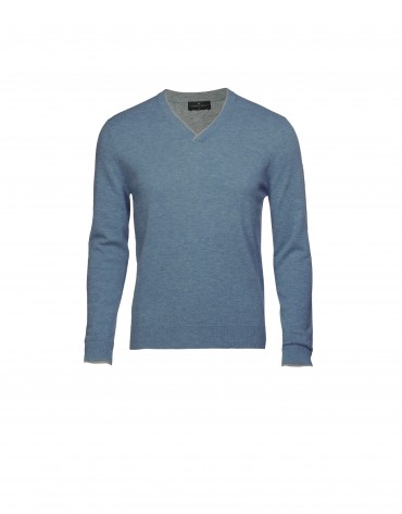 Jersey lana y cashmere azul