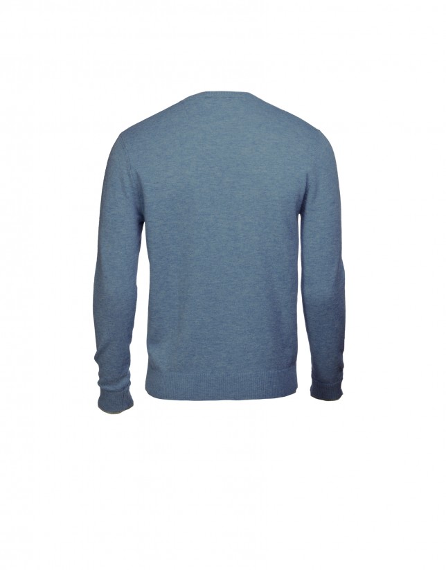 Blue wool/cashmere pullover
