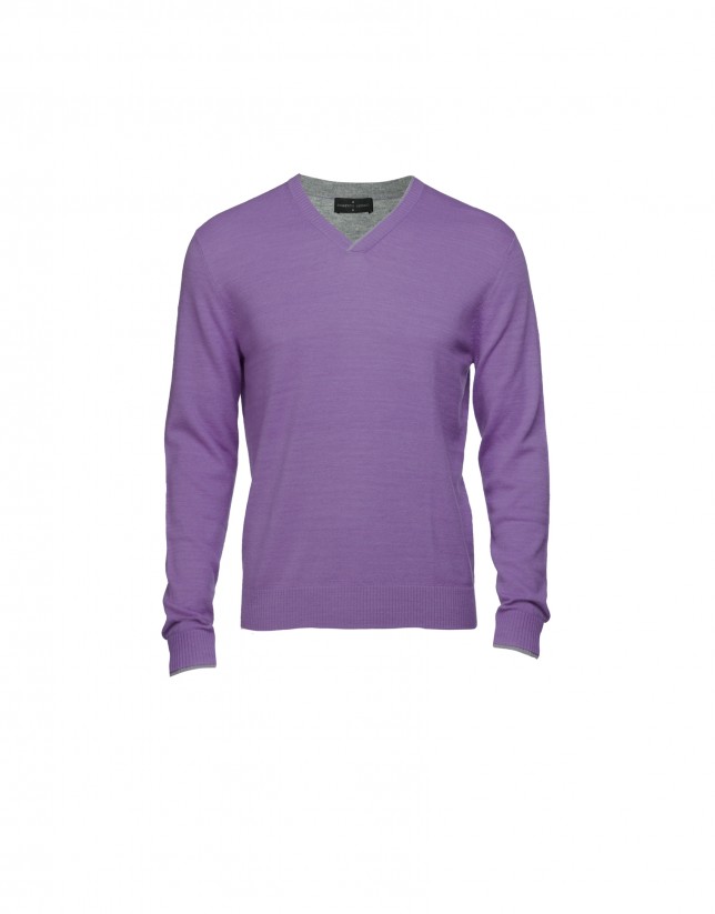 Jersey lana y cashmere lila
