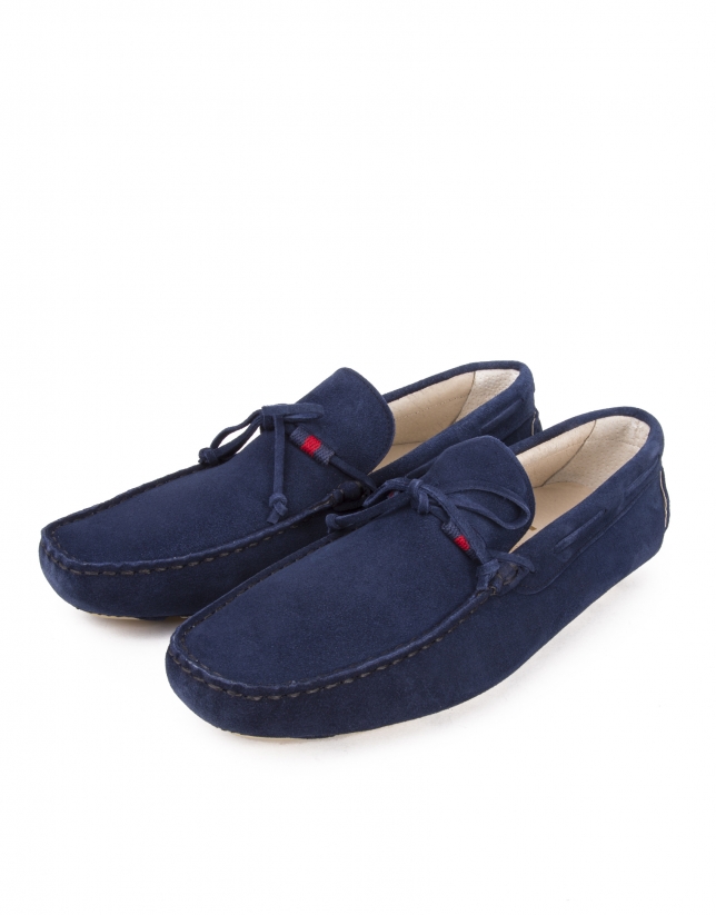 blue moccasin shoes