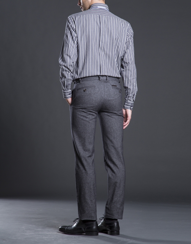 Gray micro-print pants