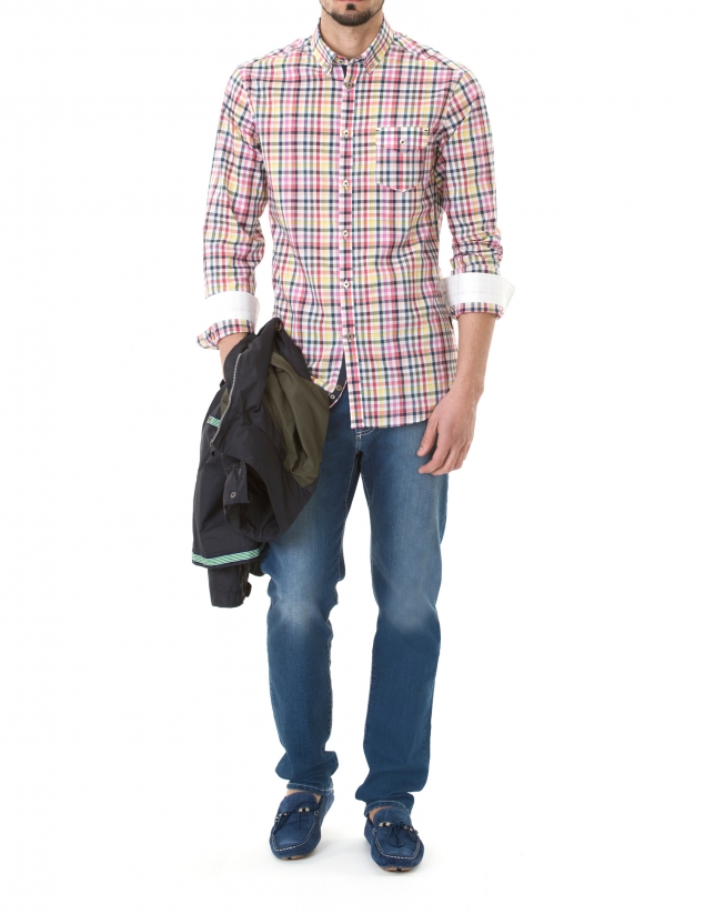 Multicolored checked sport shirt