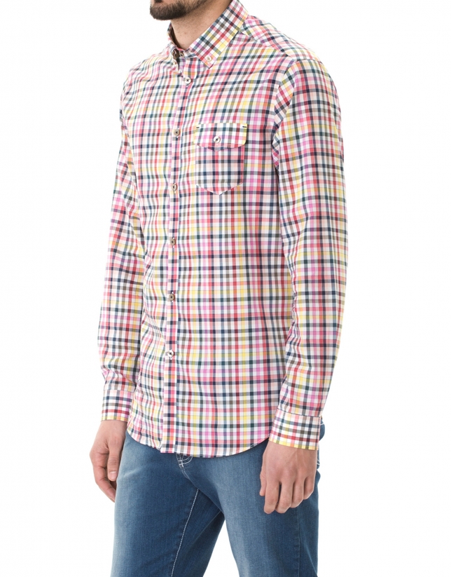 Multicolored checked sport shirt