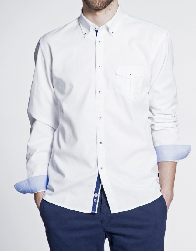 Camisa blanca sport microdibujo