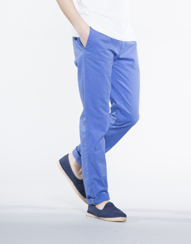 Blue twill sports pants