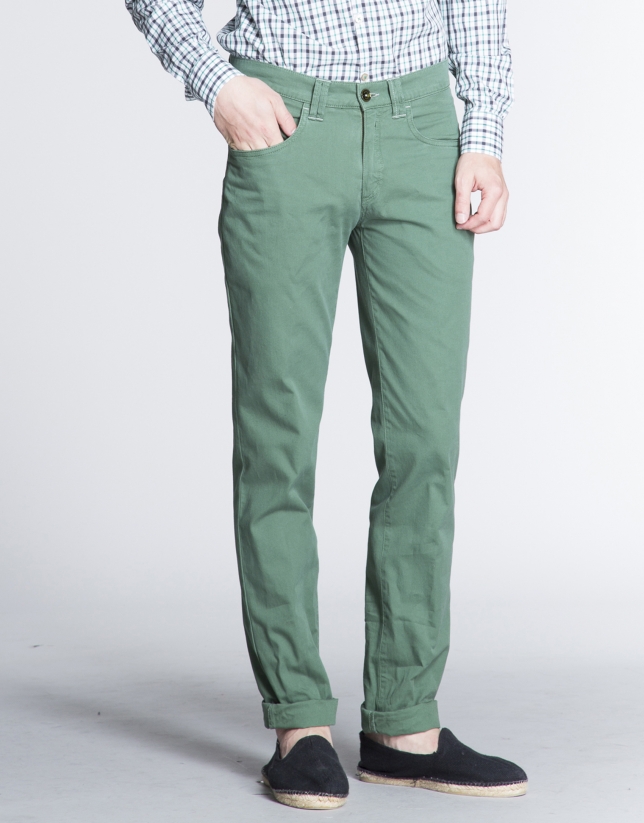 Green microprint sports pants