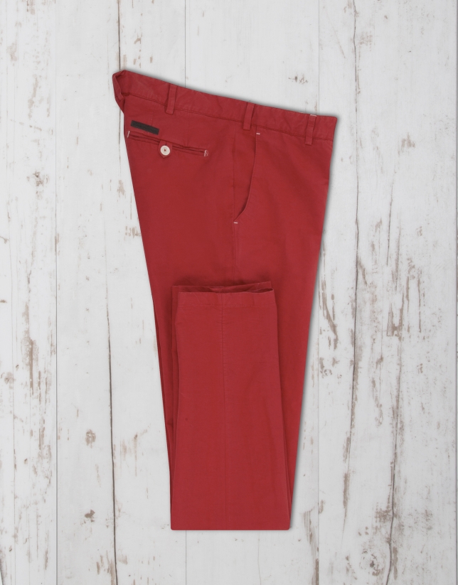 Red chino pants