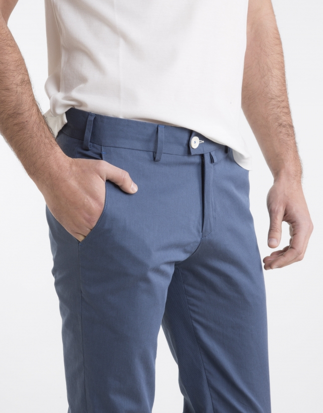 Blue structured chino pants